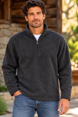 Marsh Landing Mens Black Fleece 1/2 Zip Mock Neck Pullover Sweatshirt Size M